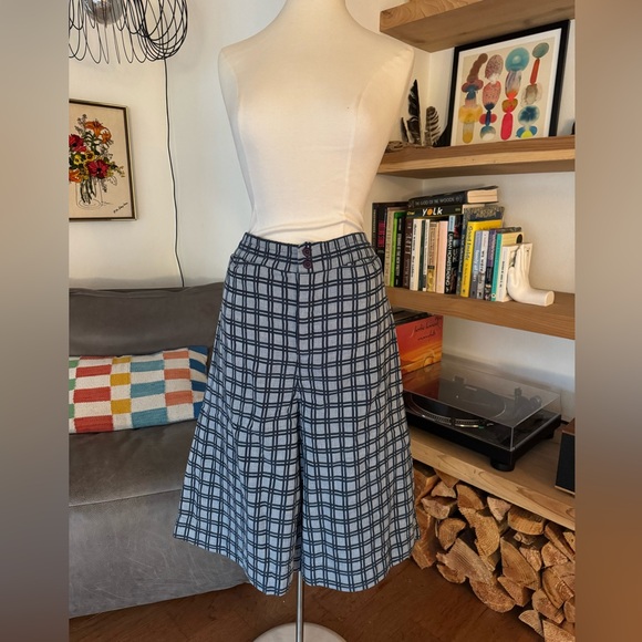 Ace & Jig Pants - Ace & Jig NWT Willard Pant Tourist Culottes Blue Plaid Grid Windowpane pattern